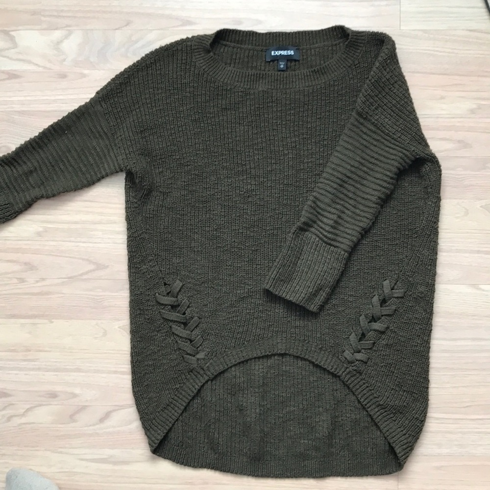 Express olive green sweater